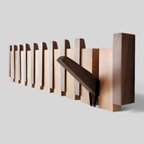Holz-Wandregal mit Klavierdesign und magnetischen Garderobenhaken