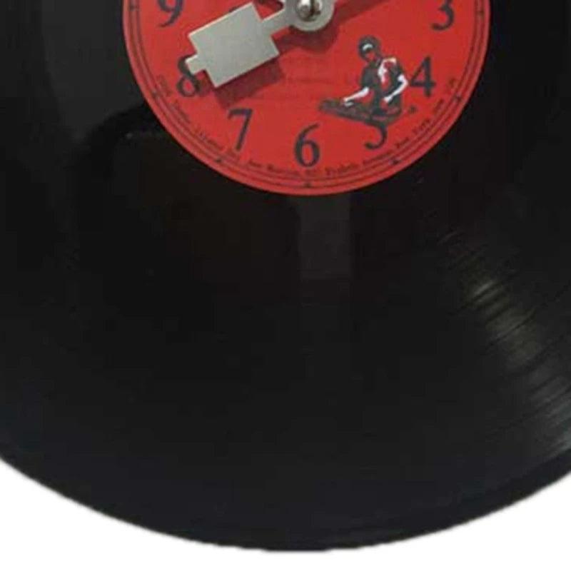 Vinylora Retro-Vinyl-Schallplatten-Wanduhr - Lautloses Uhrwerk