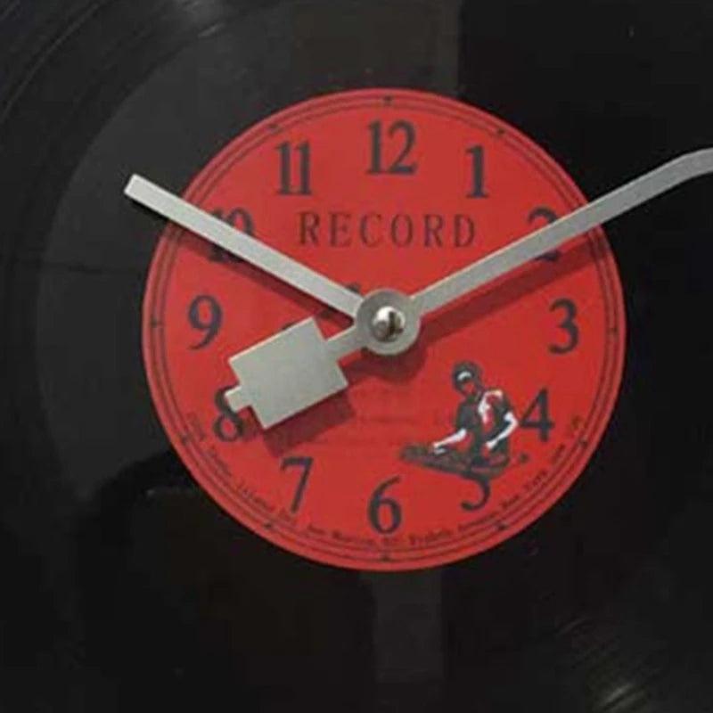 Vinylora Retro-Vinyl-Schallplatten-Wanduhr - Lautloses Uhrwerk