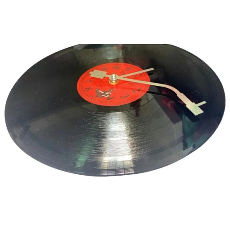 Vinylora Retro-Vinyl-Schallplatten-Wanduhr - Lautloses Uhrwerk