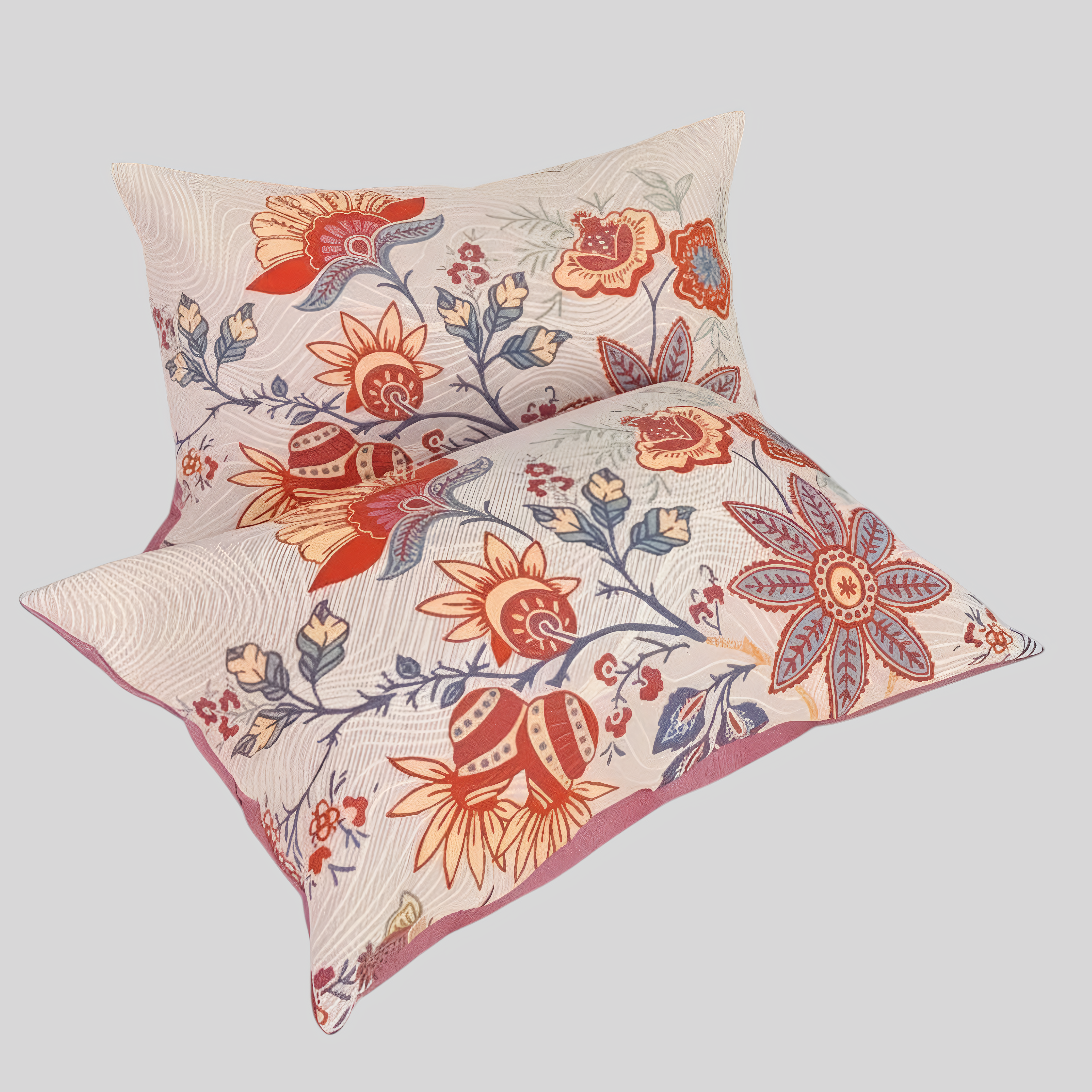 Kissenbezüge Boho-Stil Floral - 2er Set aus atmungsaktiver Baumwolle
