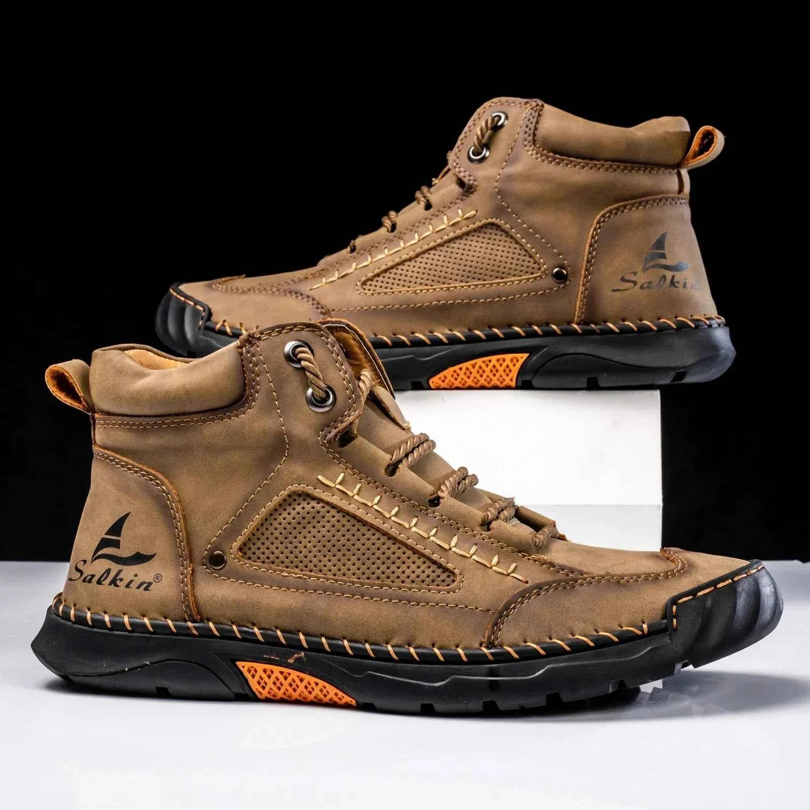 Lässige Leder-High-Top-Sneaker für den Alltag