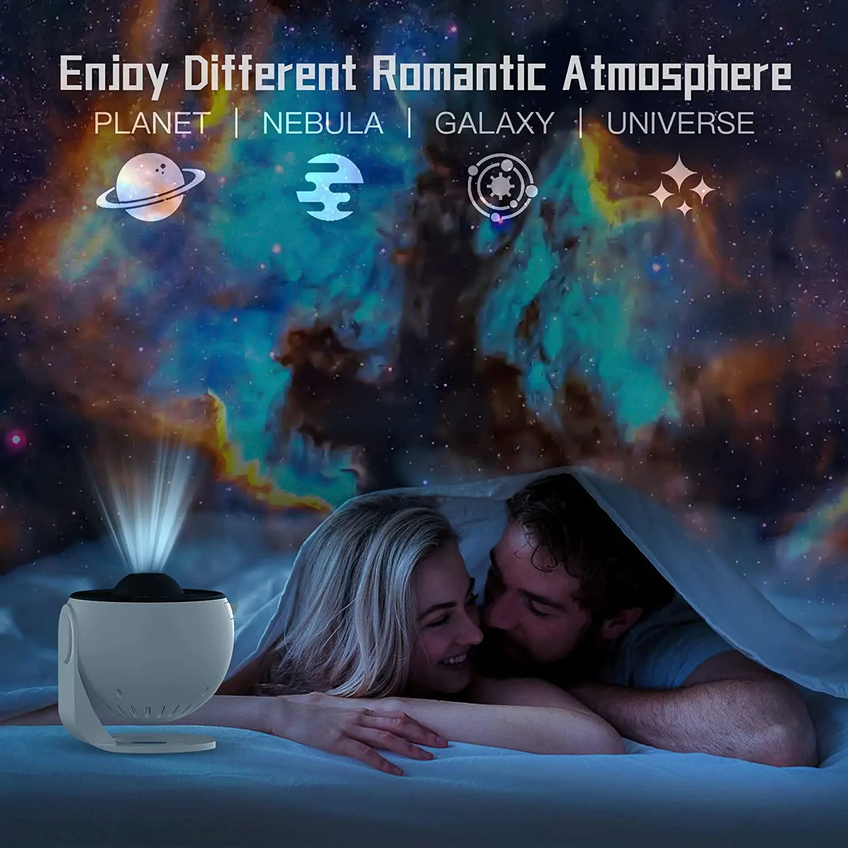 Galaxy Sternenprojektor – 360° drehbare Sternenhimmel-Lampe mit 13 Scheiben