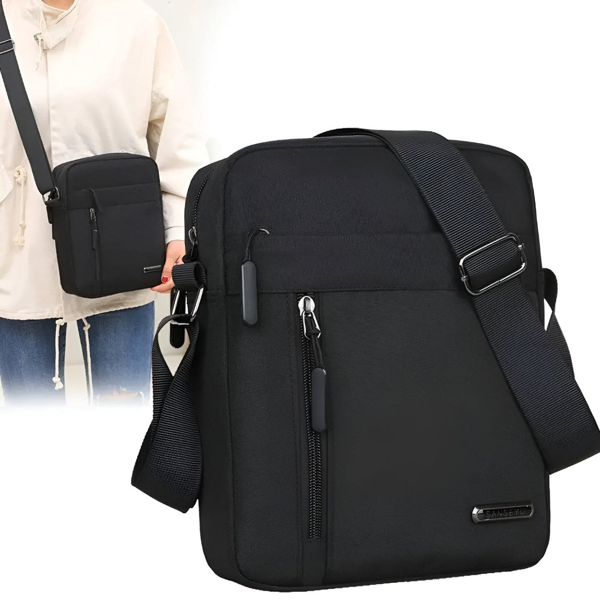 Herren Oxford-Stoff Business Umhängetasche