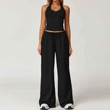Eleanor Damen Winter Casual-Hosen mit weitem Bein und lockerer Passform