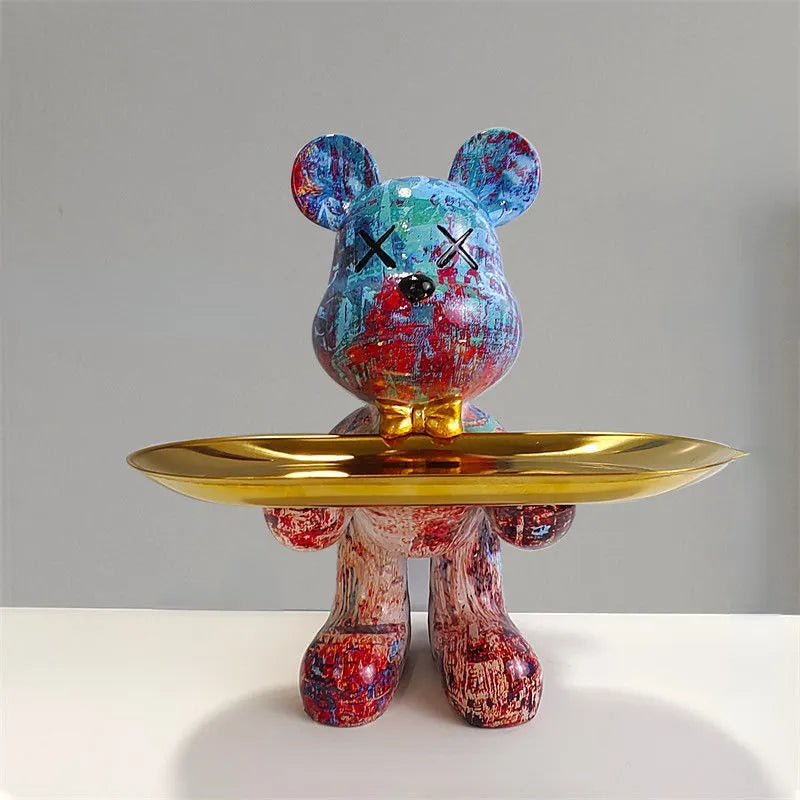 CraftBear - Elegante Bären Skulptur mit dekorativer Ablage