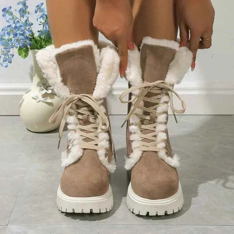 Camille Ultra-Warm Gefütterte Fellstiefel mit plüschigem Fell