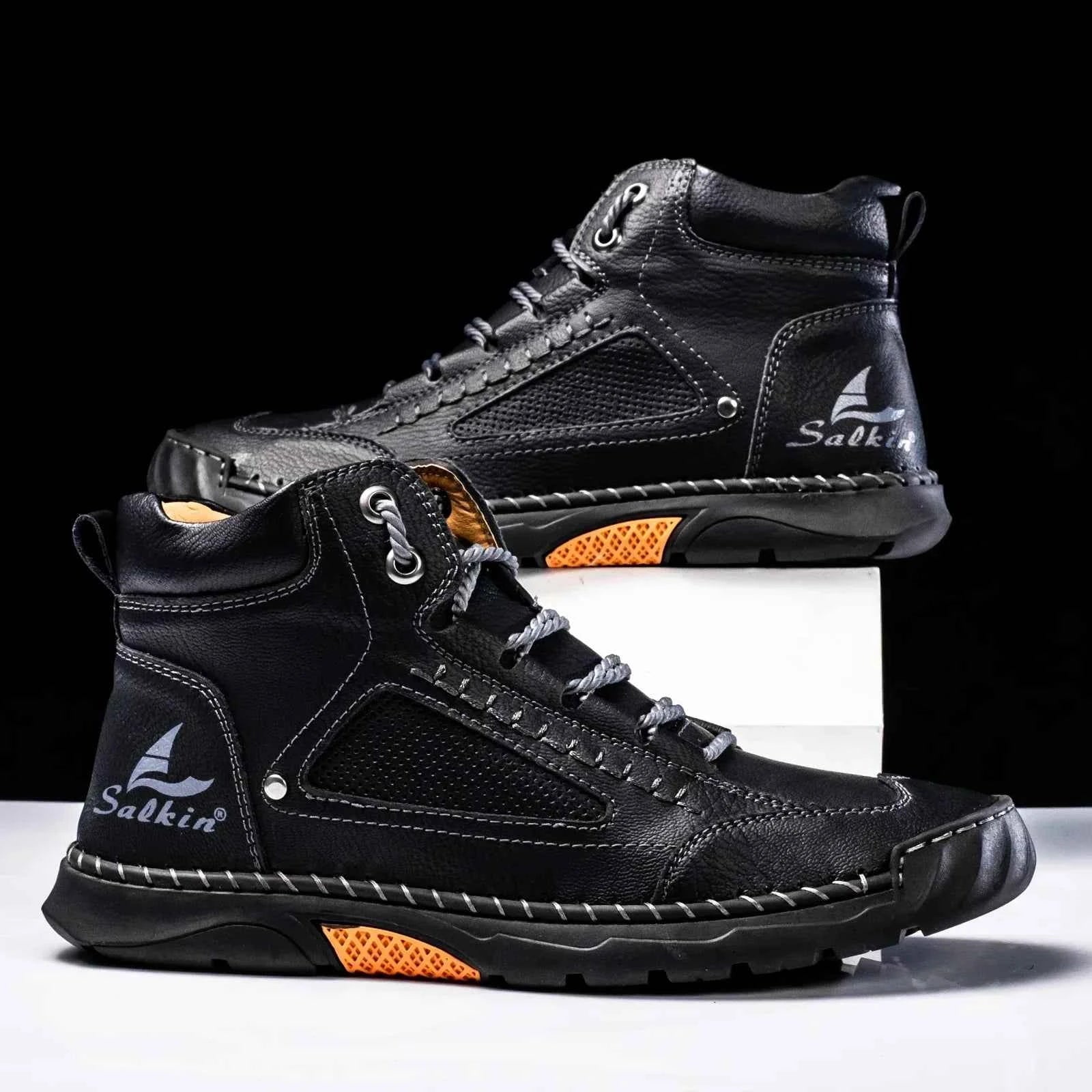 Lässige Leder-High-Top-Sneaker für den Alltag