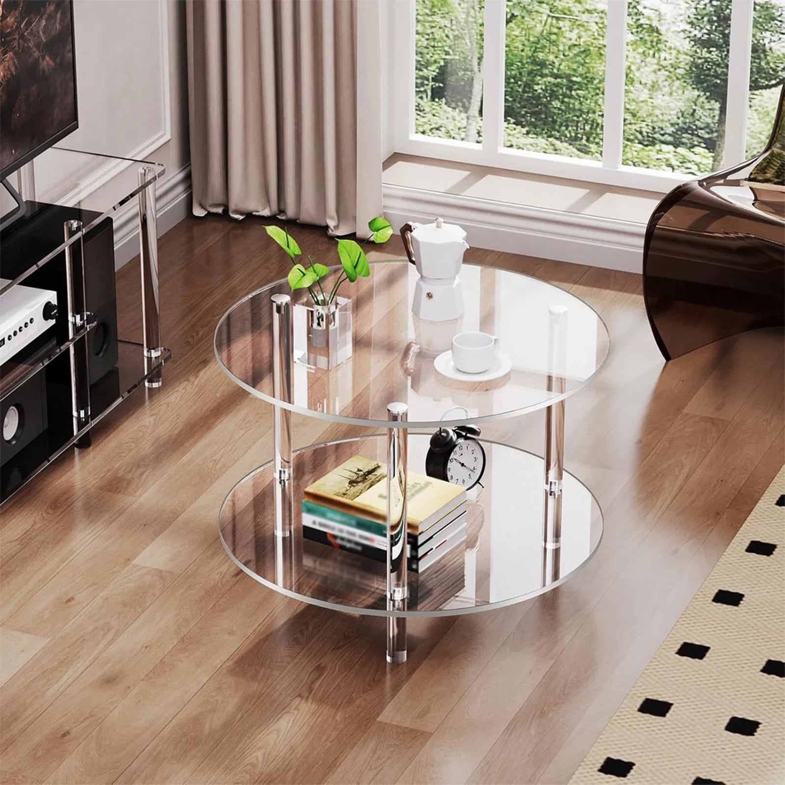 Seralya - Stilvolle Minimalistische Acryl Beistelltisch mit Luxuriösem Tragbarem Design