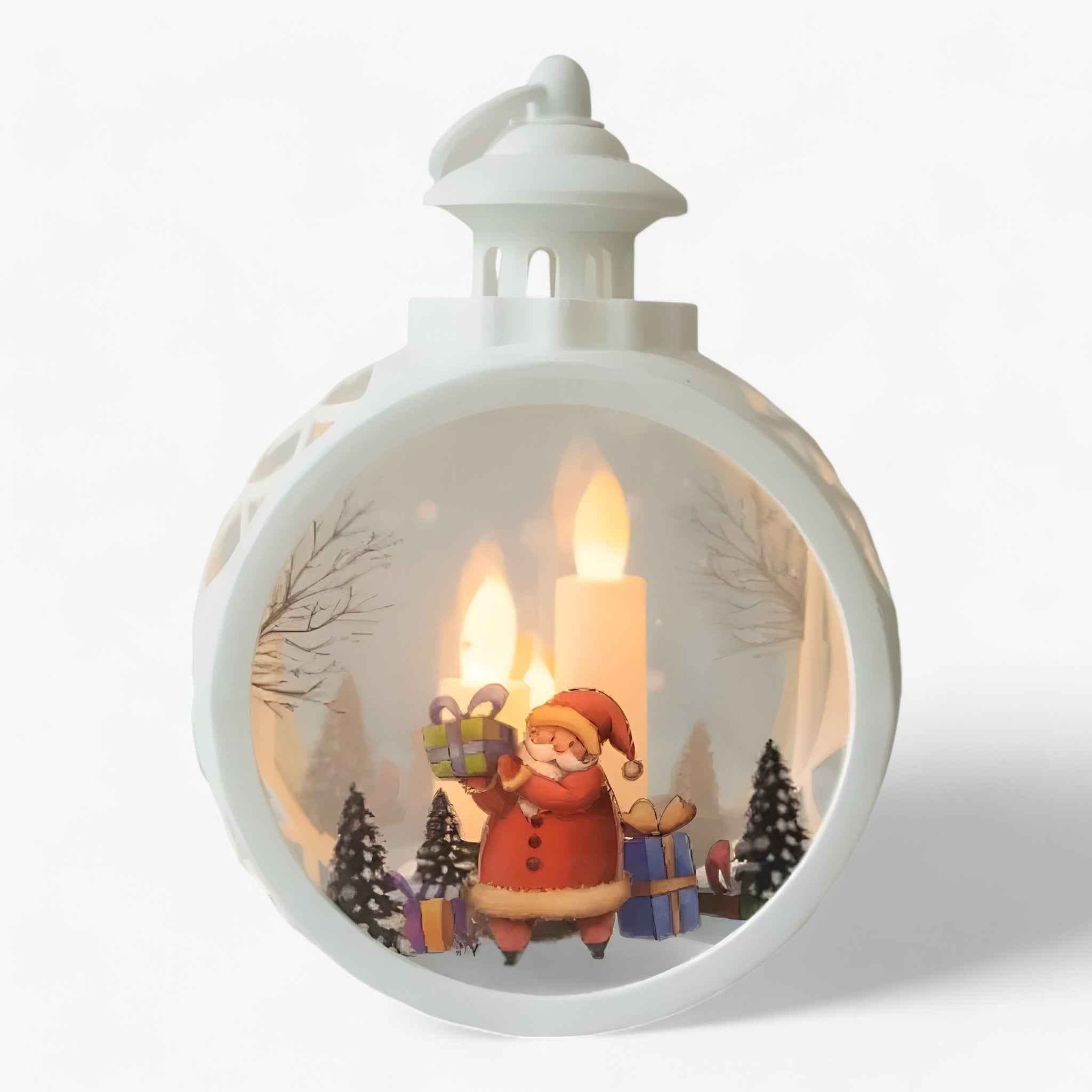 Julien | Julsnögubbelys mit simuliertem Feuer – Energieeffiziente LED-Lichter für Außendekoration zu Weihnachten