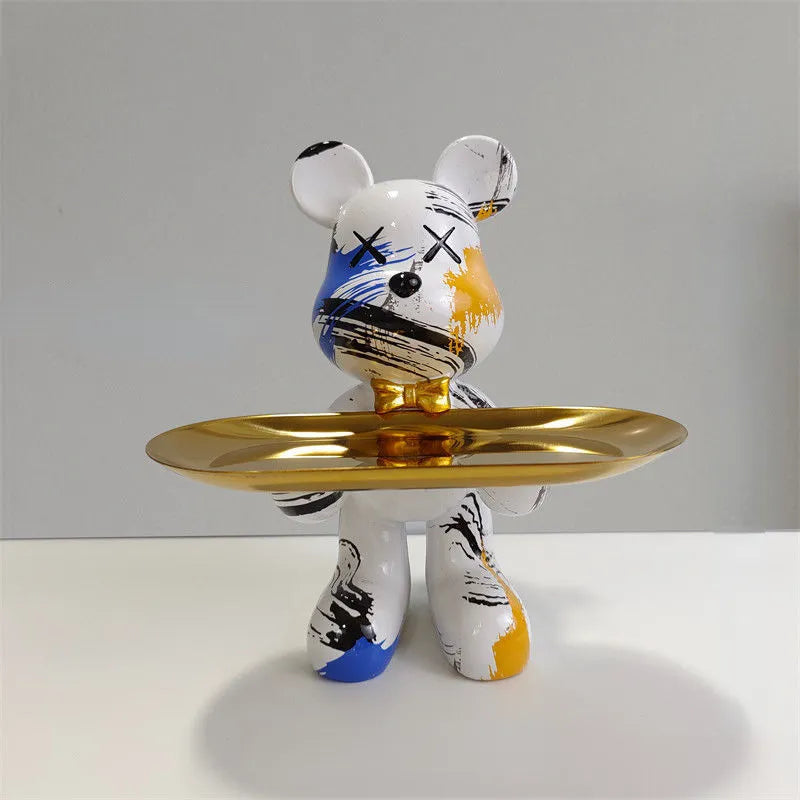 CraftBear - Elegante Bären Skulptur mit dekorativer Ablage