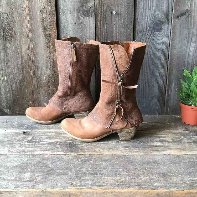 ZORYA – Elegante Lederstiefel mit seitlichem Reißverschluss für einen anspruchsvollen Stil