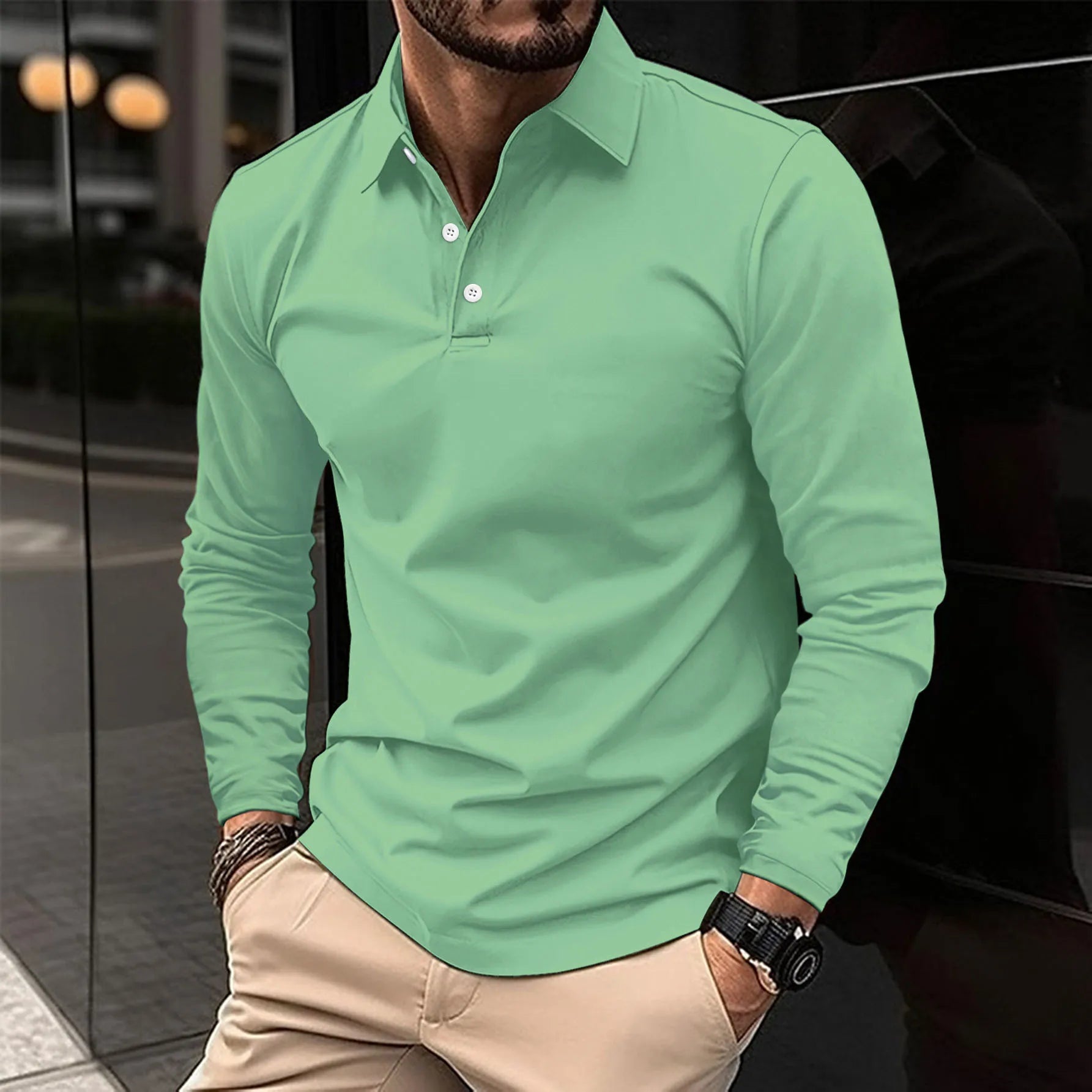 Ethan – Stilvolles casual langärmliges Poloshirt für einen klassischen Look