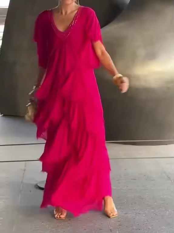 Anselia Boho-Rüschenkleid – fließend, müheloser Boho-Stil