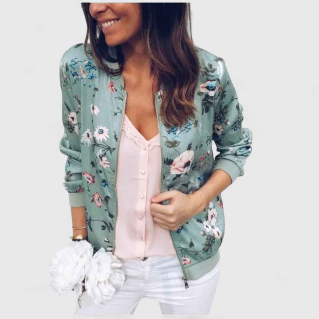 Margot – Schicker Blumen-Bomber-Cardigan für einen stilvollen Look