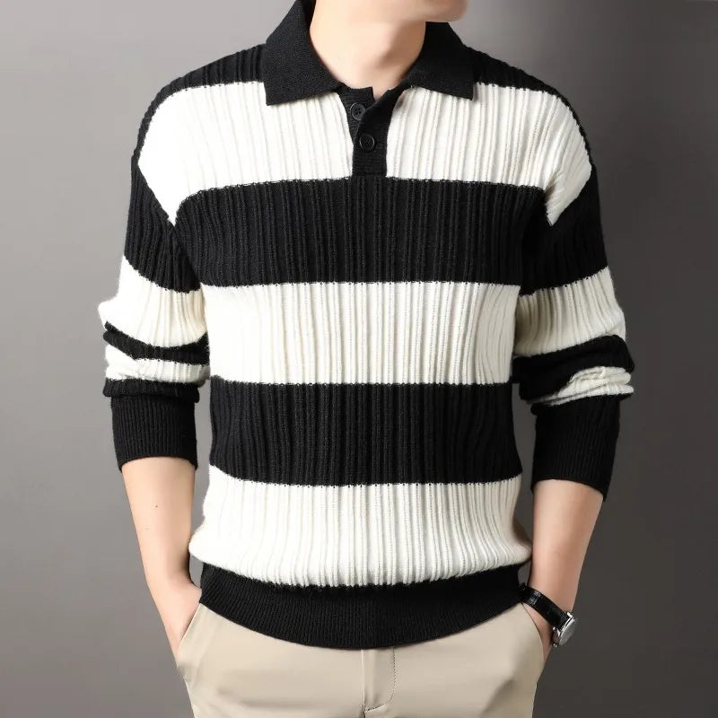 Wollpullover Axel mit gedrehtem Strick für einen warmen und eleganten Stil