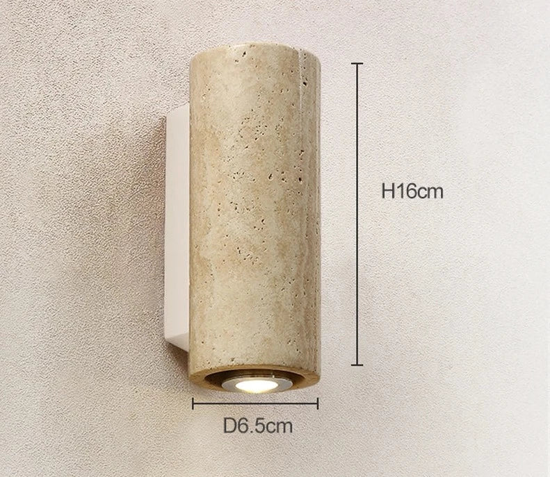 Vionelle - Elegante moderne LED-Wandlampe aus natürlichem Travertin