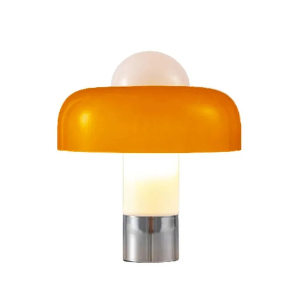 Lucerna - Orange Glas Bauhaus Tischleuchte in Einzigartiger Pilzform für Gemütliche Atmosphäre