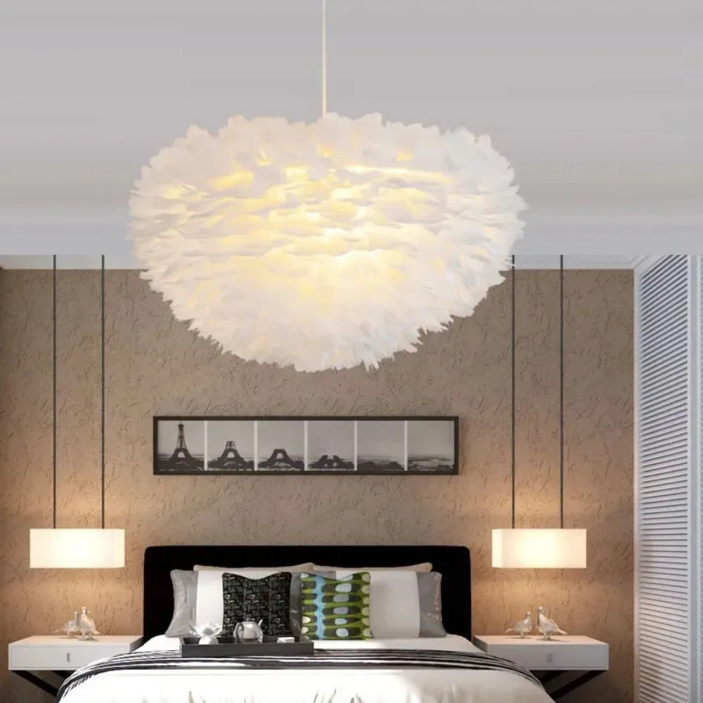 Virethia – Skandinavische Hängeleuchte mit eleganten Federn und moderner LED-Beleuchtung