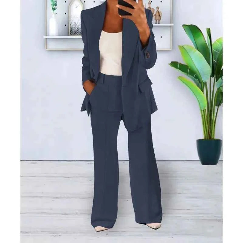 Kayla | Elegantes formelles Anzugset mit langem, maßgeschneidertem Blazer für Damen