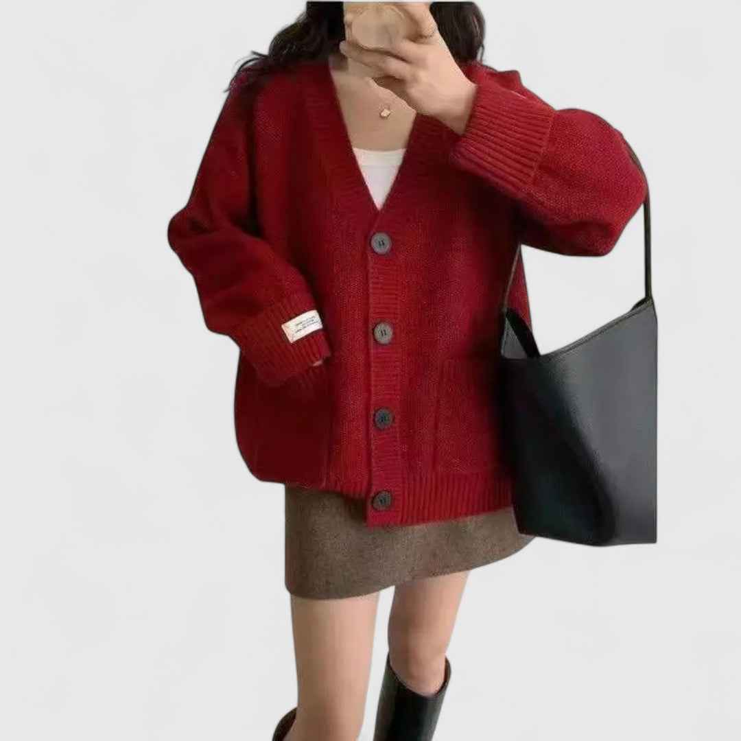 Elena - grob gestrickte Oversized Strickjacke für ultimativen Komfort