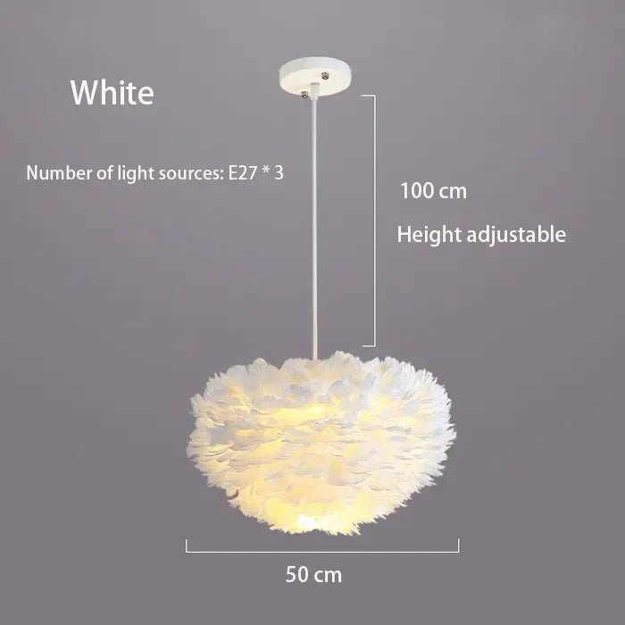 Virethia – Skandinavische Hängeleuchte mit eleganten Federn und moderner LED-Beleuchtung
