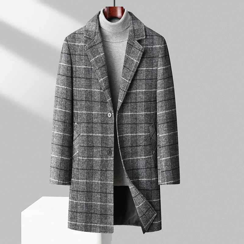 Eleganter Wollmantel mit Karomuster