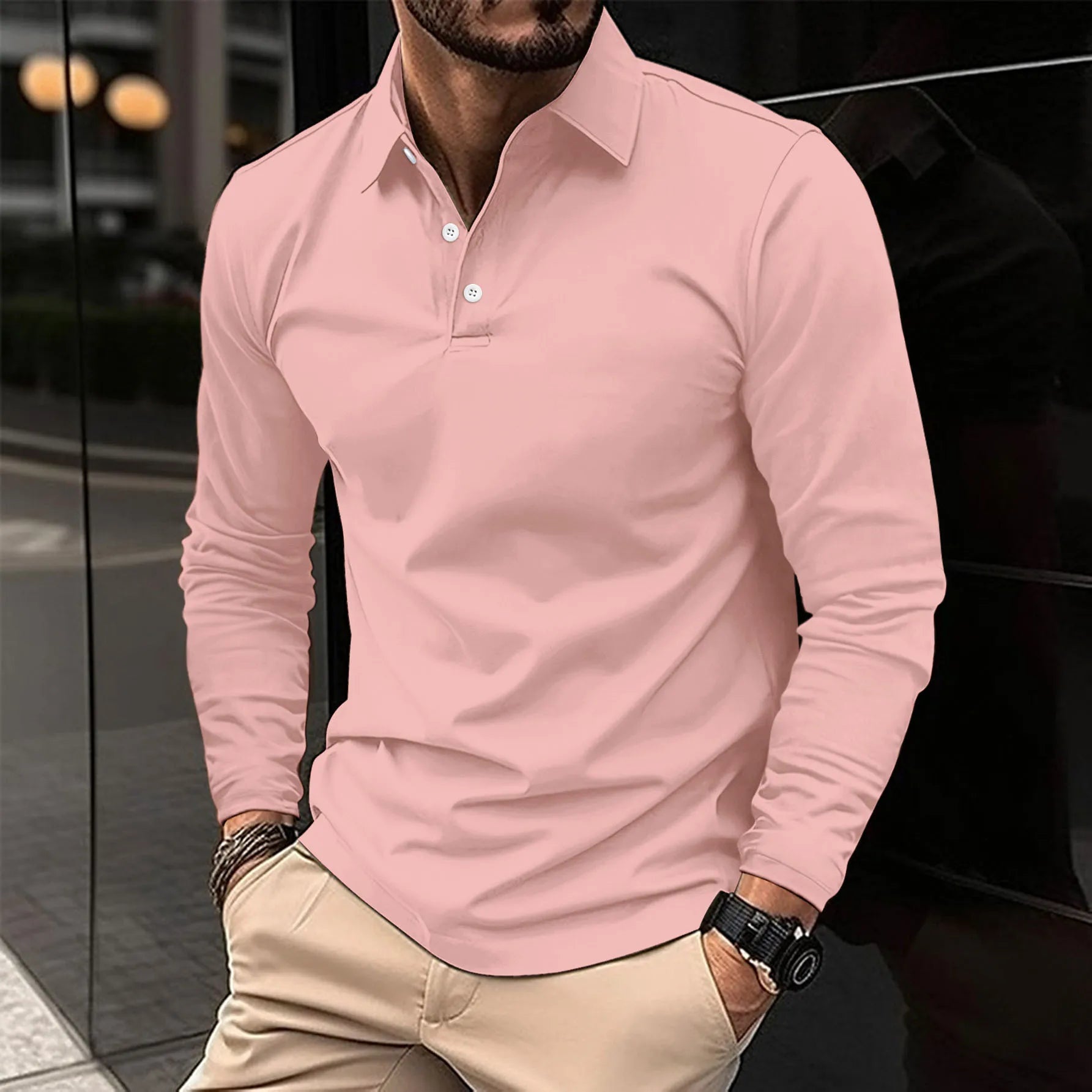 Ethan – Stilvolles casual langärmliges Poloshirt für einen klassischen Look