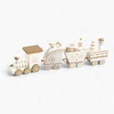 Decoración navideña marítima con tren de vapor de madera - Añade encanto a tu espíritu navideño