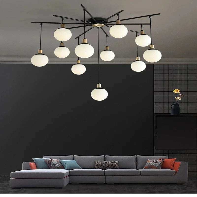 Eleganter Vintage-Scandinavischer Kronleuchter mit Energiesparender LED-Beleuchtung für eine Luxuriöse Wohnzimmeratmosphäre