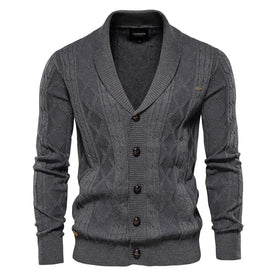Ezra | Schlichter Herren-Cardigan mit Knopfdetails für einen eleganten Look - Roborro