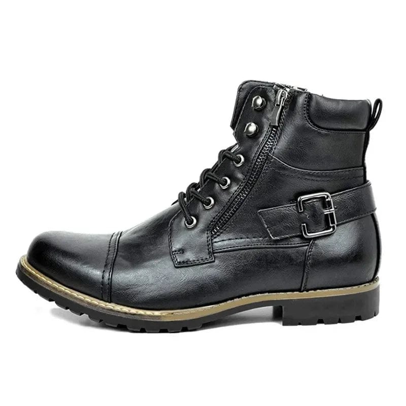 Robuste und elegante Leder-Stiefeletten