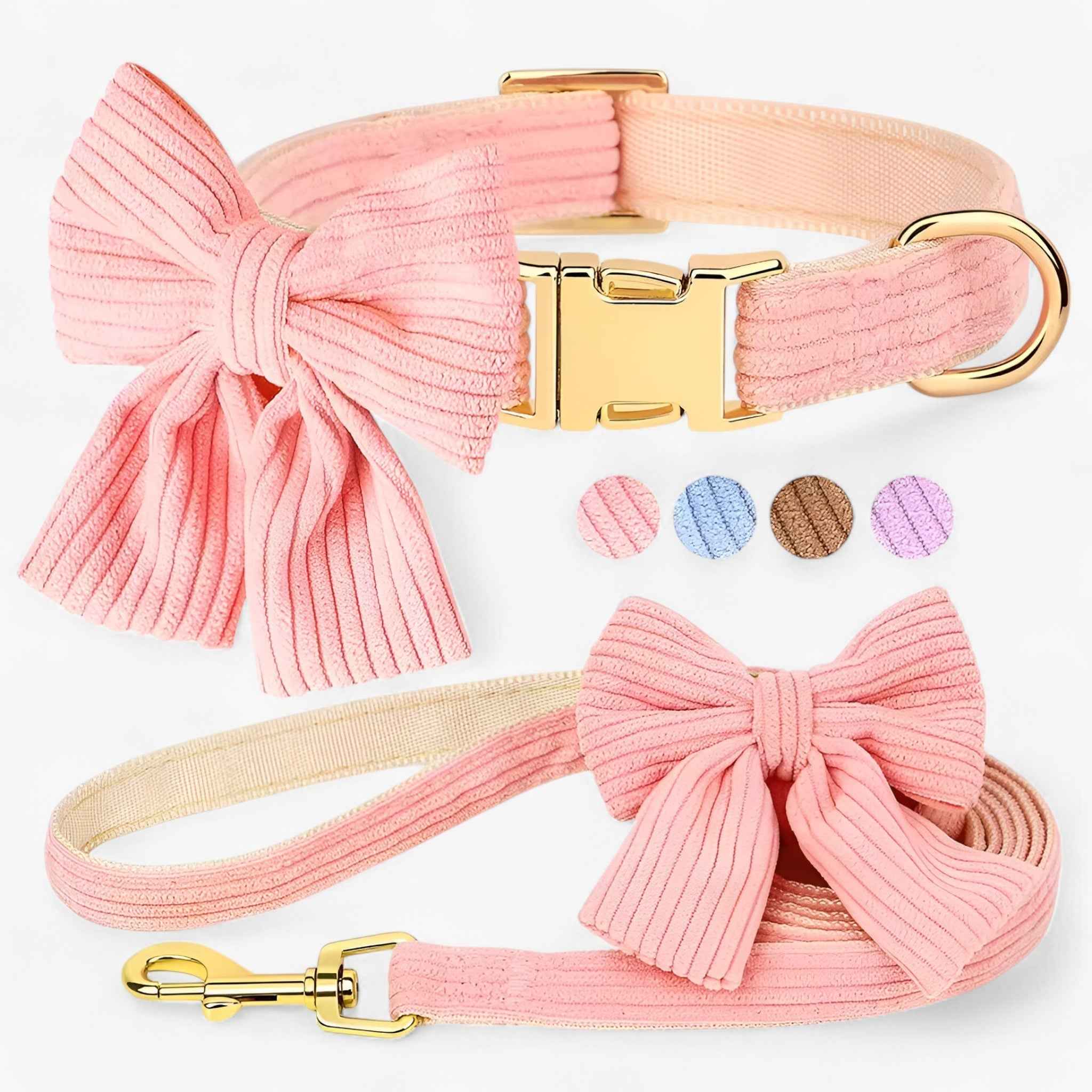 Sød Rosa Halsbånd und Snor Set für Små und Mellemstore Hunde