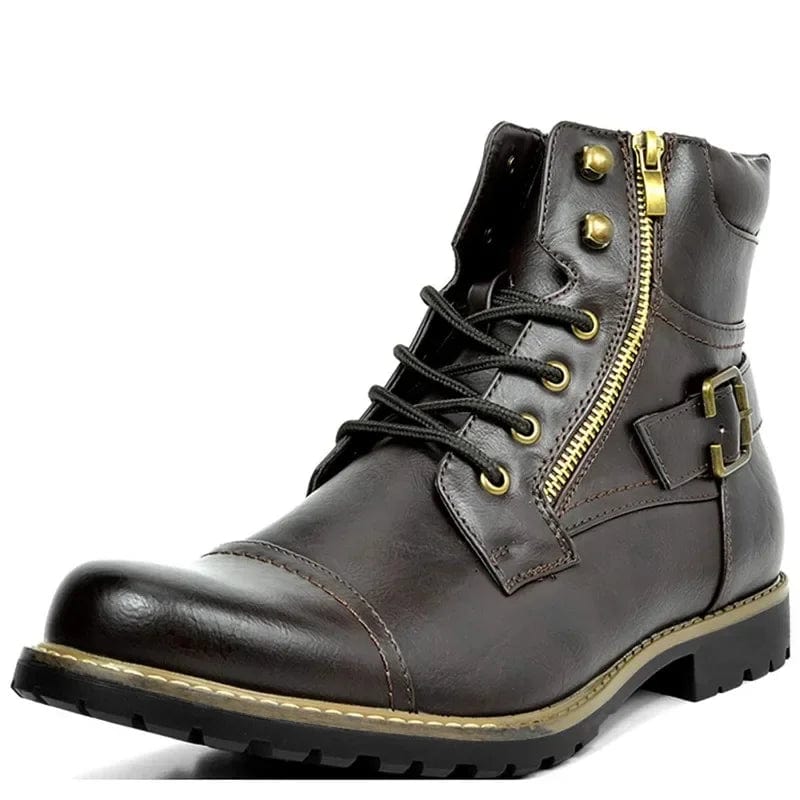 Robuste und elegante Leder-Stiefeletten