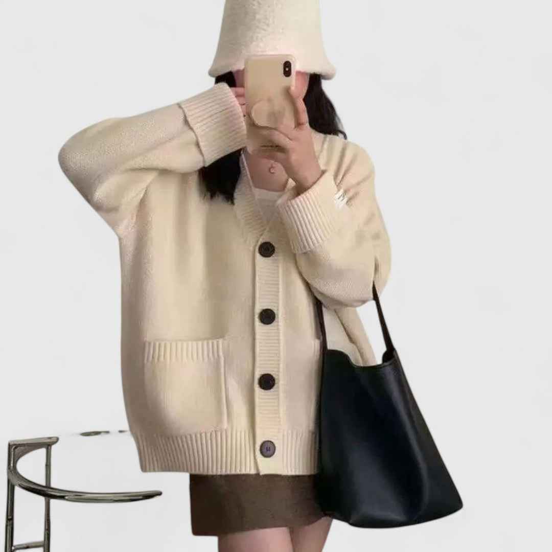 Elena - grob gestrickte Oversized Strickjacke für ultimativen Komfort