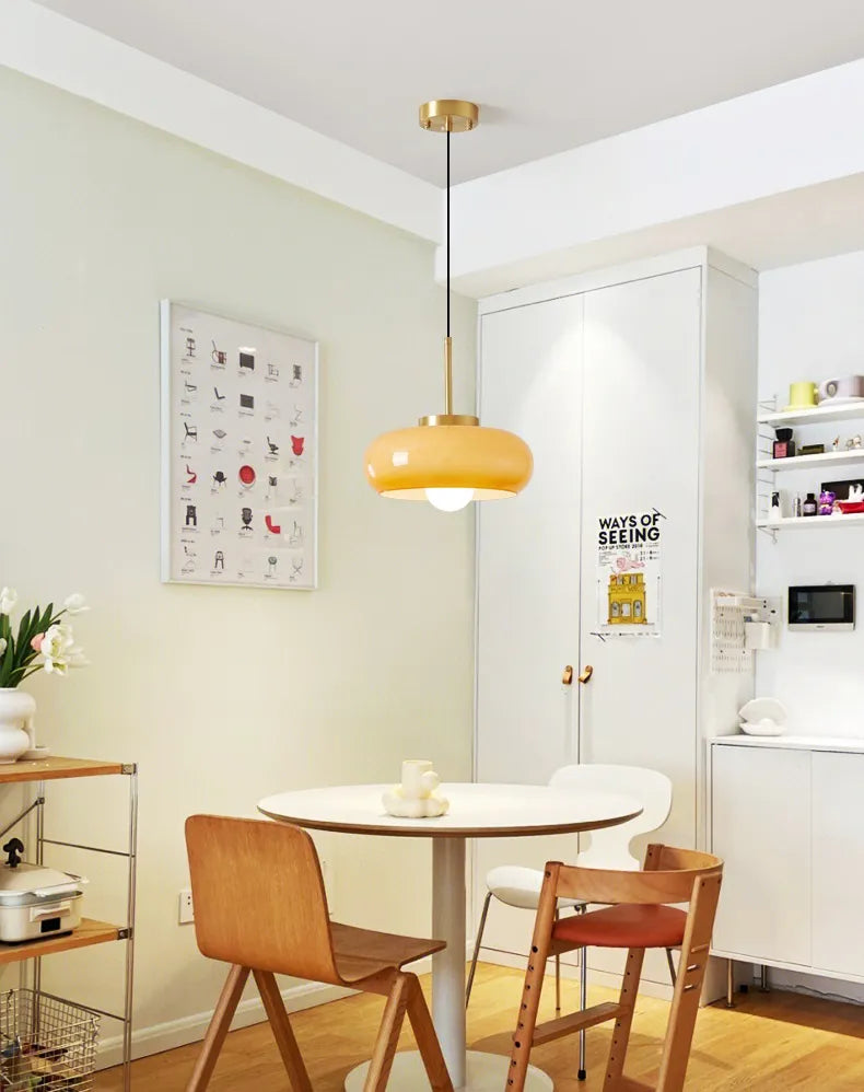 Orvalo - Elegante Glass- und Kupfersuspension | Moderner nordischer Stil mit E27-Fassung