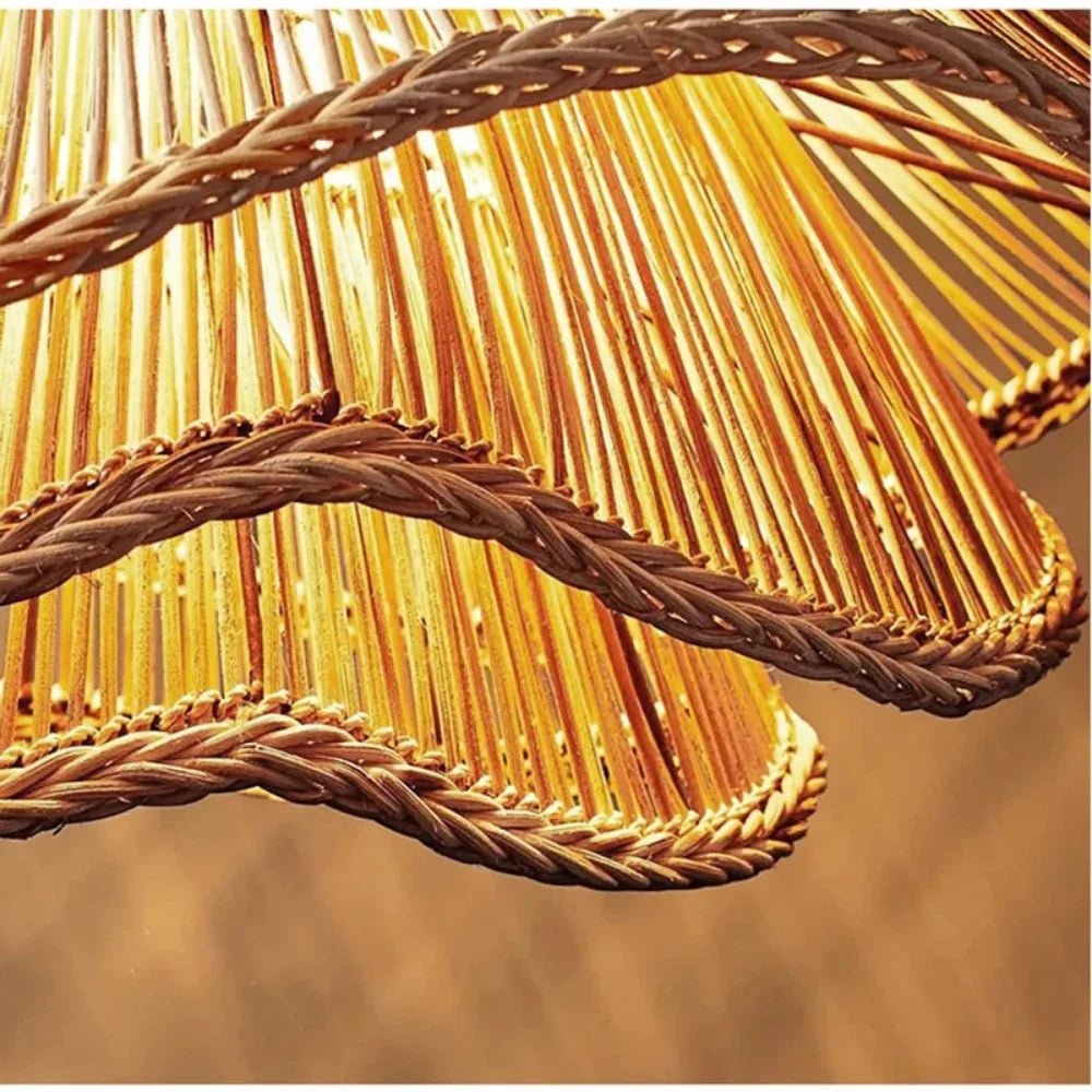 Ignara – Einzigartige Schichtige Rattan-Hängelampe im skandinavischen Designerstil für stilvolle Inneneinrichtung