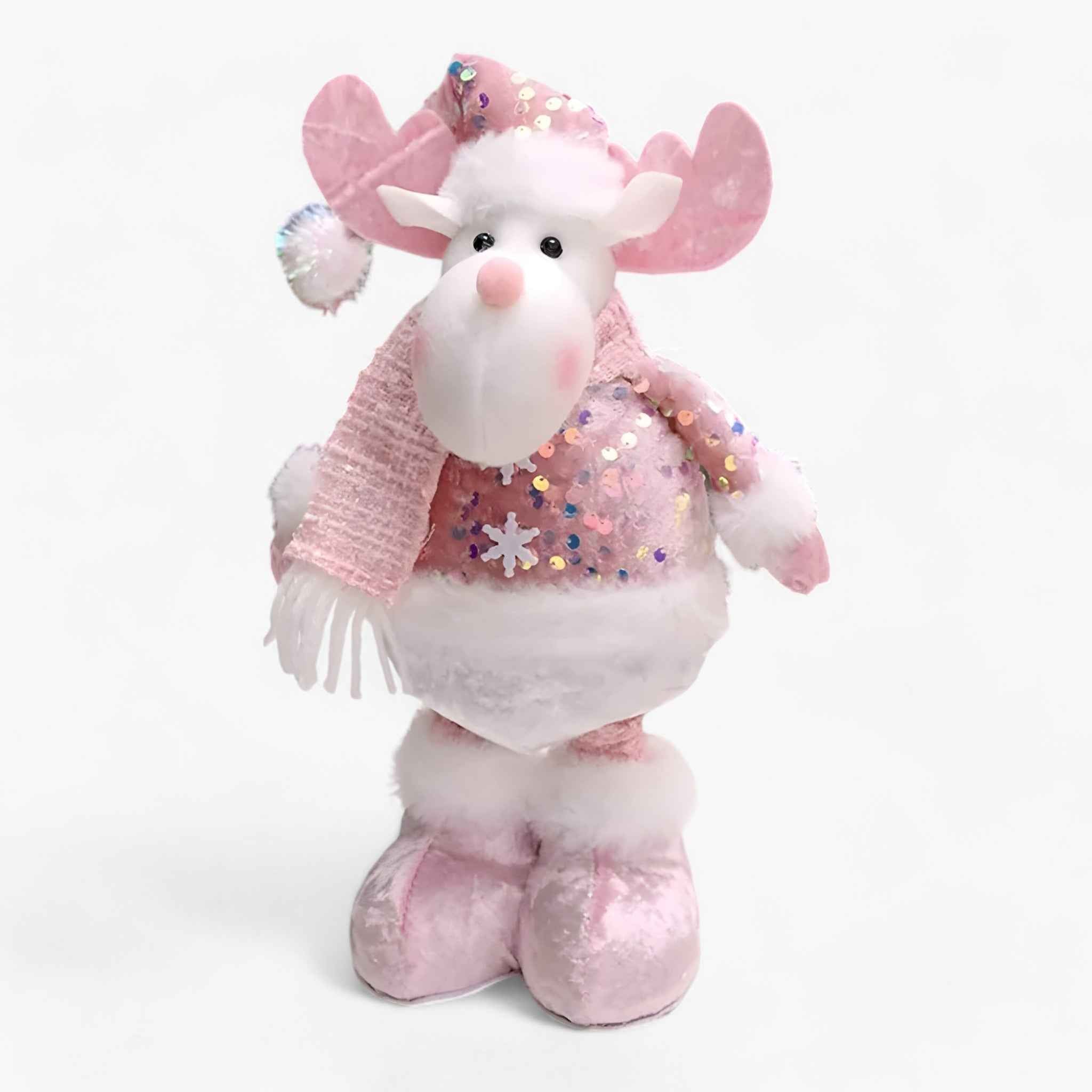 Magisk Winterstimmung | Weihnachtsdekoration mit süßem Schneemann in Altrosa – Perfekt für ein gemütliches Zuhause mit einem Hauch festlicher Charme