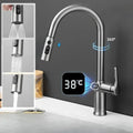 Rubinetto da cucina moderno estraibile con display digitale intelligente e beccuccio girevole flessibile