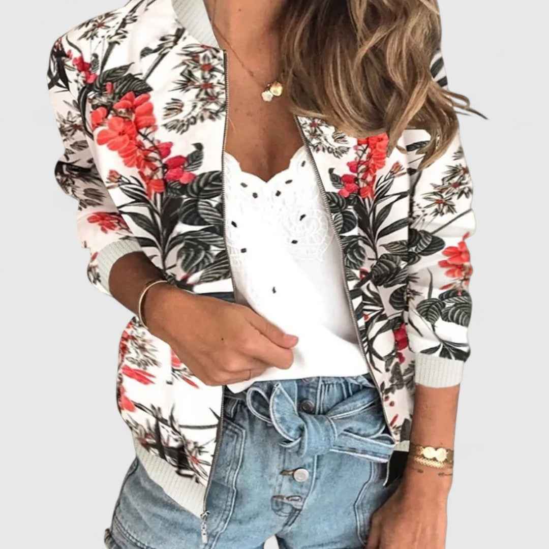 Margot – Schicker Blumen-Bomber-Cardigan für einen stilvollen Look
