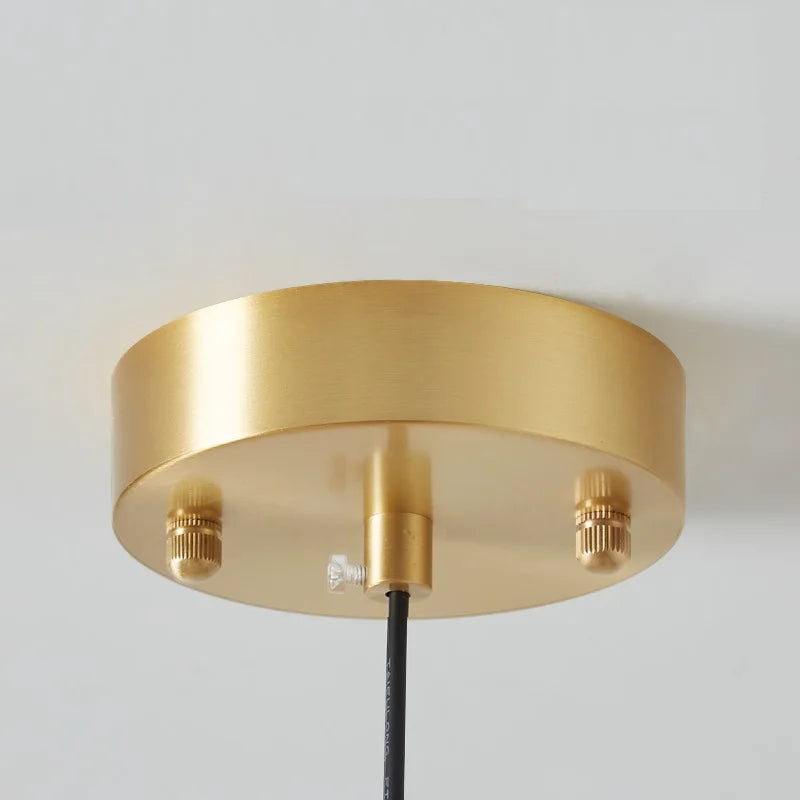 Elegante Glas- und Kupfersuspension mit E27-Glühbirne – Skandinavisches modernes Design