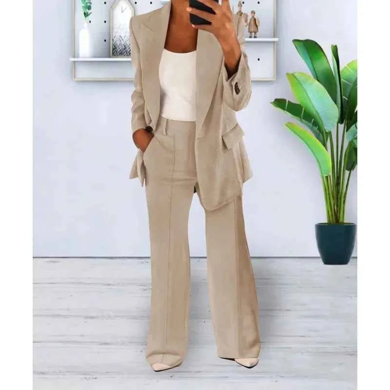 Kayla | Elegantes formelles Anzugset mit langem, maßgeschneidertem Blazer für Damen