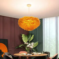 Lampada a sospensione scandinava con eleganti piume e illuminazione LED moderna