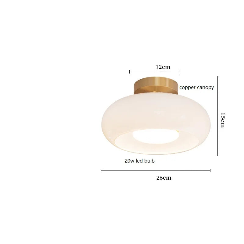 Elegante Glas- und Kupfersuspension mit E27-Glühbirne – Skandinavisches modernes Design