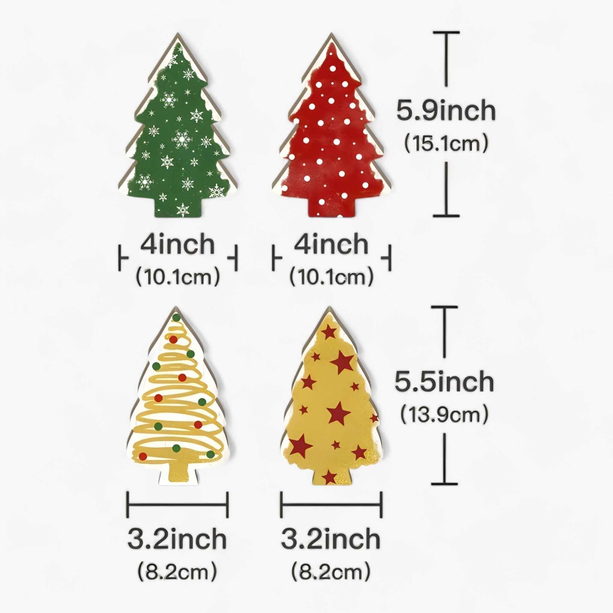 Eleganz im Zuhause: Putuo Dekoration Weihnachten Baum Tischdekoration - 4-teilige Set für Wohnzimmer, Landhaus und Geschenkidee