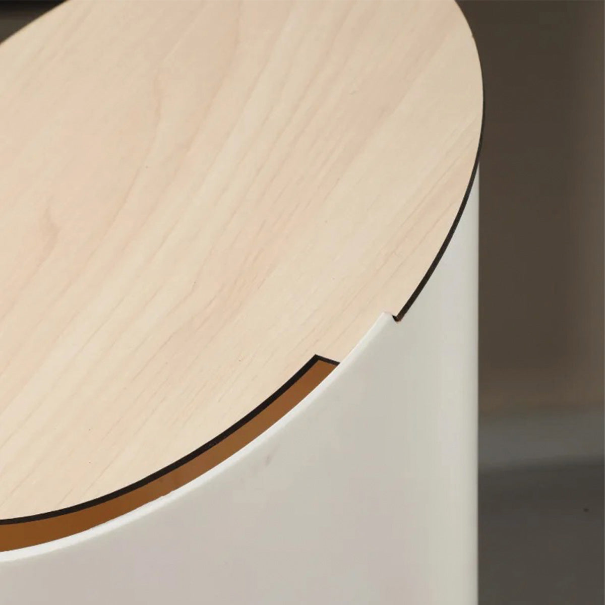 Geneigter Ahorn-Mülleimer – Modernes Holzdesign für eine elegante und stilvolle Abfallentsorgung