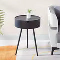 Affascinante comodino rotondo in plastica con spazio di archiviazione e design mobile per interni eleganti