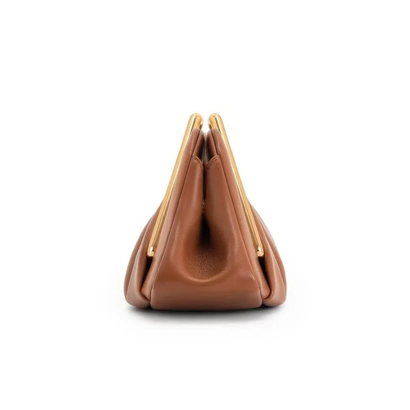 Clutch Abendtasche aus Mikrofaserleder mit Origami-Optik und