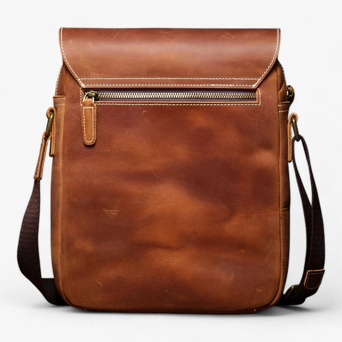 Kompakte Crazy-Horse-Leder Vintage Umhängetasche