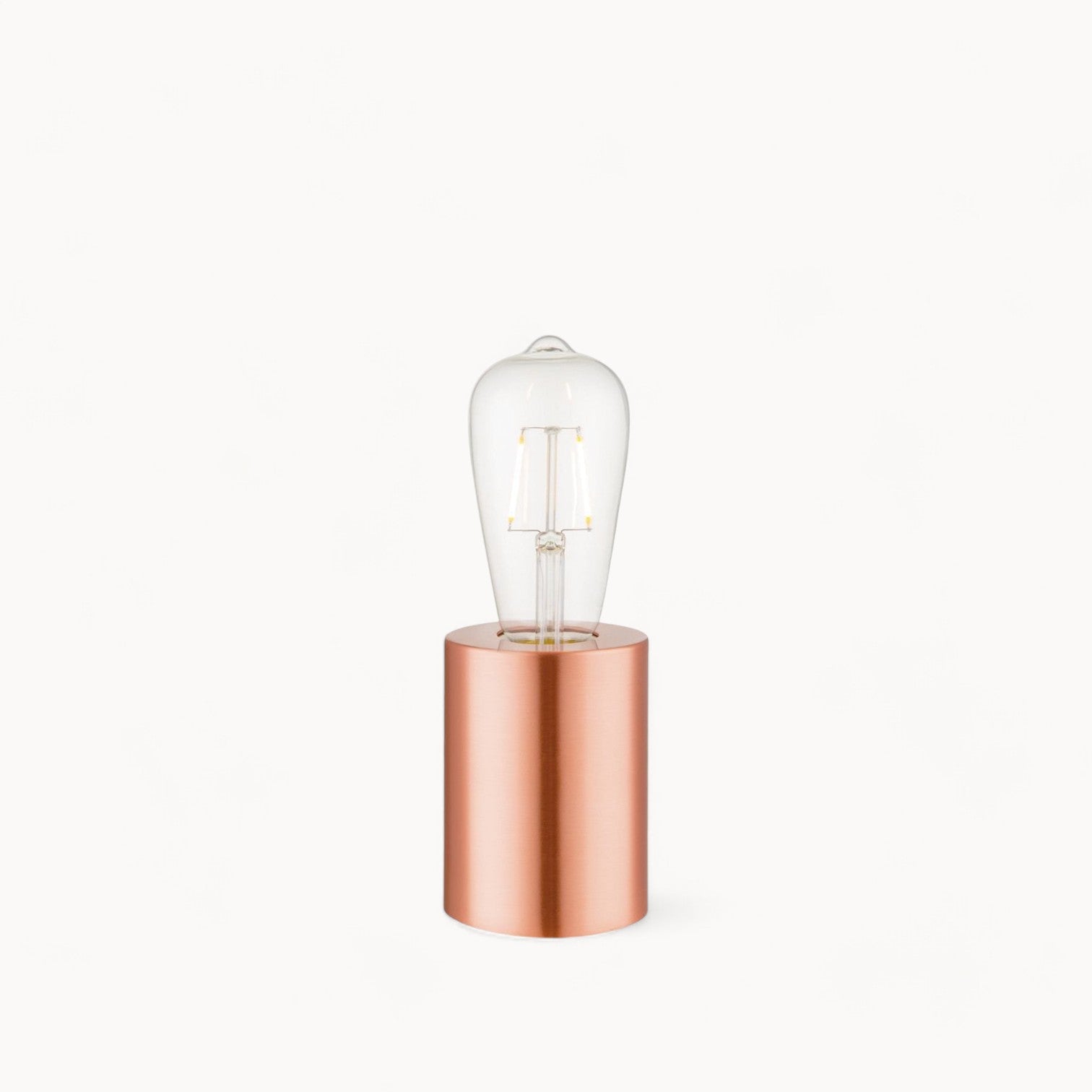 Industrie-Tischlampe im runden Design "Home Sweet Home" aus Kupfer – Elegante, schlichte Ausführung, Größen 7,5/7,5/10 cm
